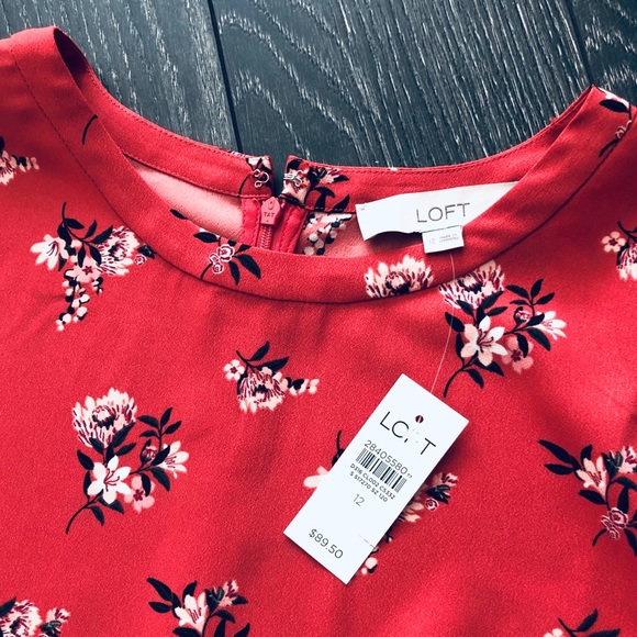 NWT LOFT Fit and Flare Long Sleeve Dress Size 12 - Picture 6 of 9